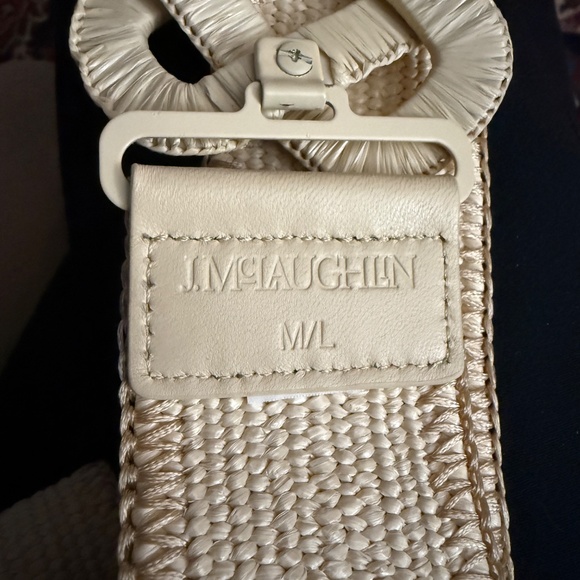 J MCLAUGHLIN VIDA BELT GRASSCLOTH STRETCHY NATURAL NEUTRAL VERSATILE NEW M/L - Picture 8 of 8